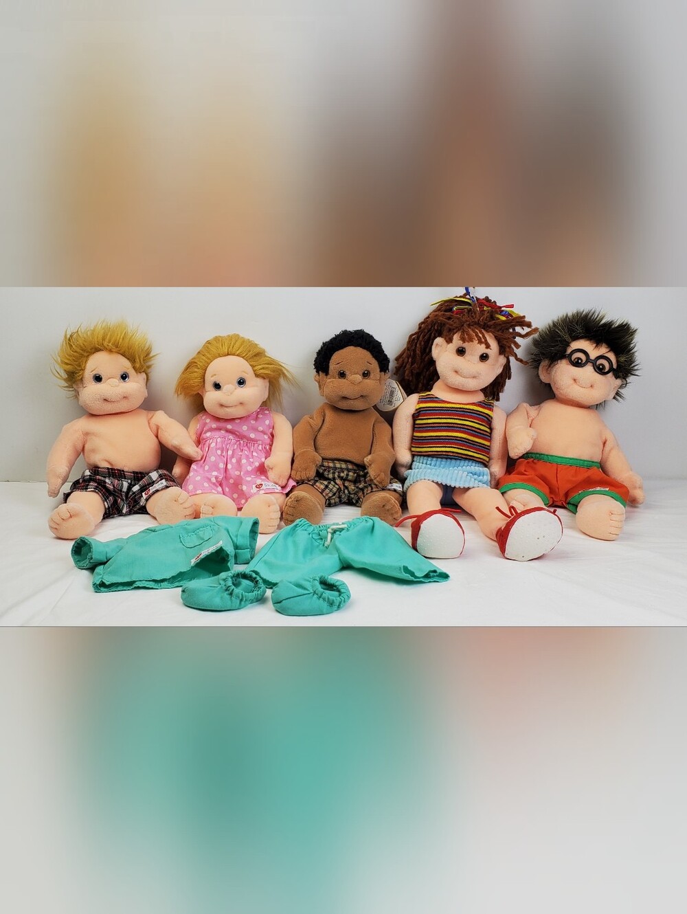 Ty Beanie Kids Collection VTG 90s Plush Dolls  w/ Scrub Outfit - Lot of 5 - GUC